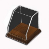 Square Angled Front Display Case with Hardwood Base